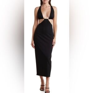 We Wore What Cowl Back Maxi Black Size XL NEW NWT